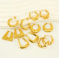 Fashion Jewelry Geometric Irregular Hoop Earrings Ladies18K Gold Plated Stainless Steel Chunky Statement Earrings for Women