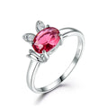 Wholesale Trendy Jewelry Nano Ruby Oval Cut Gemstone Ring 925 Sterling Silver Rings for Women Wedding
