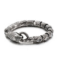 Gothic Vintage Fashion Men Jewelry Stainless Steel Snake Crystal Zircon Iced Out Rough Snake Titanium Steel Bracelet Male Bangle