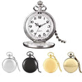 Metal Pocket Watch Custom Glossy Laser Logo Lettering Retro Double-sided Light Quartz Chain Pocket Watch