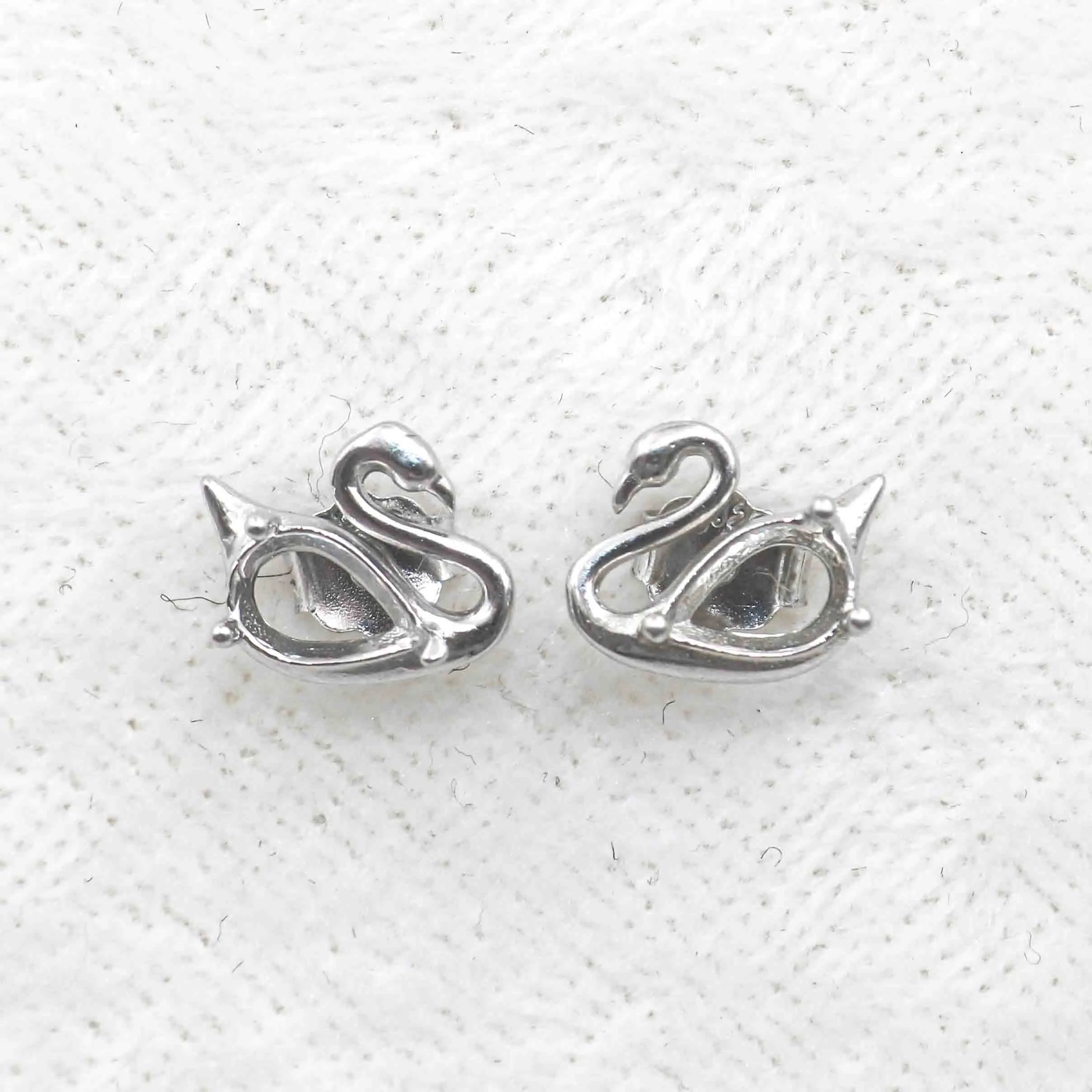 Sterling Silver 4*6mm Semi Mount Stud Earrings Empty Support Blank Claws Setting S925 Base Without Center Stone for DIY Inlay