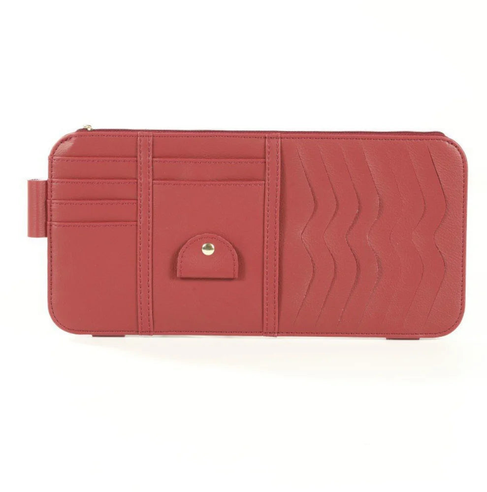 Multifunctional Storage Car Accessories Automobile Pu Leather Sunglasses Storage Pocket Pouch Holder for Car Sun Visor Organizer