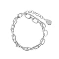 Wuqie Personality Double Chain 925 Sterling Silver Jewelry Bracelet Adjustable Chain Link Bracelets