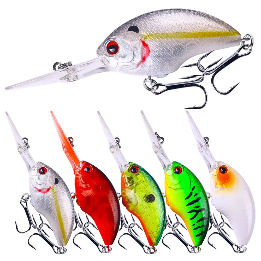 HENGJIA 9CM-13G-6#Hook Crankbaits Hard Plastic Floating Swim Lure for Bass Fishing in Stream and River
