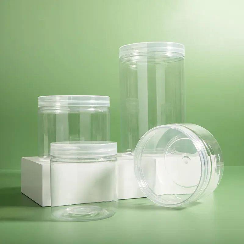 100ml 120ml 200 Ml 250 Ml Transparent PET Wide Mouth Plastic Jar with Plastic Lid for Cream and Cosmetic Products Storage