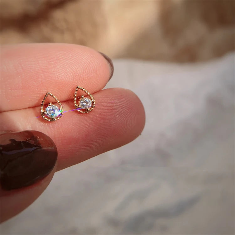 Minimalist Jewelry Sterling Silver Girls French Style Stud Earrings