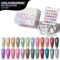 JTING Flash Sale New Updated 24color Reflective Holographic Gel Polish Collection Box Top Effect Holographic Glitter Nail Polish