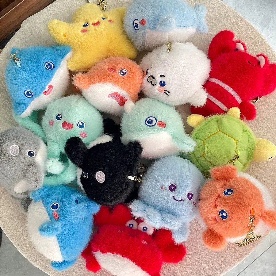 Factory Promotion Little Whale Doll Key Ring Soft Marine Animal Plush Key Chain Pendant
