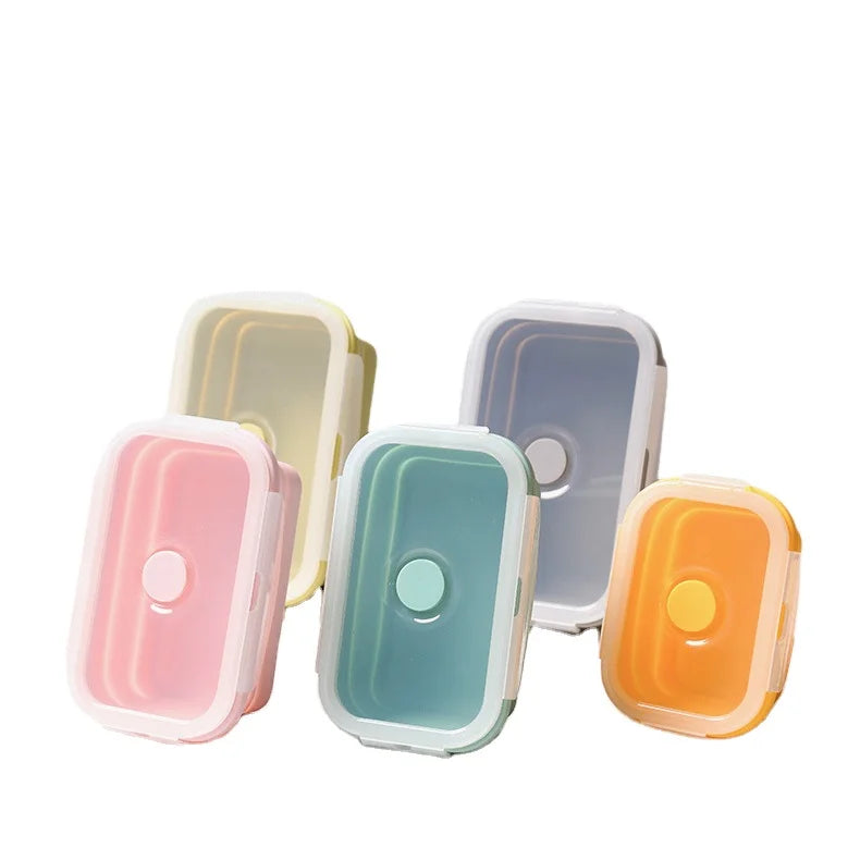 Wholesale Kids Bento Collapsible Silicone Foldable Portable Lunch Box 350nl/540ml/800ml/1200ml