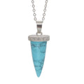 Best Sell Cone Pendant Pendulum Line Cone Stone Pendants Healing Chakra Beads Crystal Quartz Charms Necklace