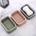 Latticed PP Plastic Plain Soap Boxes Separable Easy to Clean Soap Case Dish for Bathroom