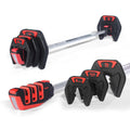 AVEC Adjustable 20kg Max Weight TPU Barbell Set Red/Yellow Unisex Free Weights for Home Gym or Workout