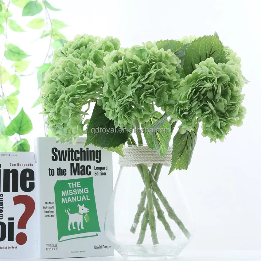 JM401 Hot Sale Real Touch Flowers Wedding Decor Single Stem Latex Hydrangea Real Touch Latex Hydrangeas