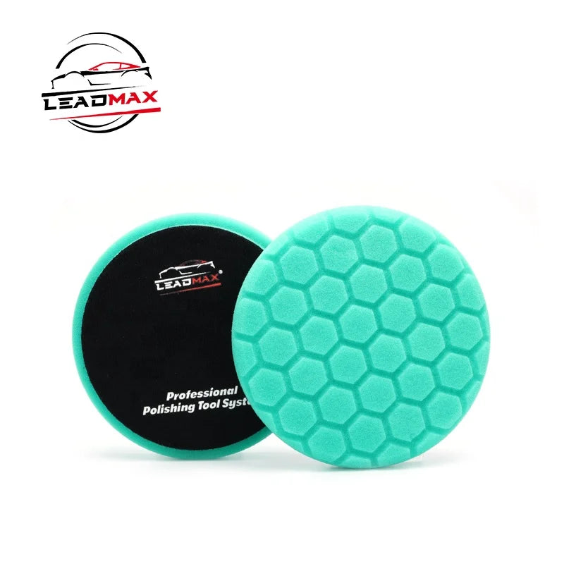 LEADMAX 3 Inch Green Honeycomb Hexagon Small Flocking Car Polishing Pad Customizable OEM Car Care Buffing 5-6 Inch Available