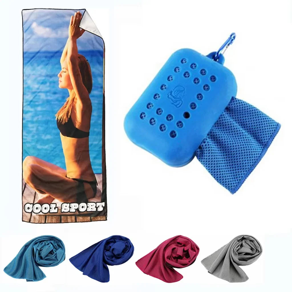 Silicone Packing Microfiber Gym Cooling Towel Quick Dry Yoga Sports Towel