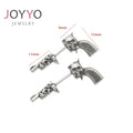 3D Pistol Stud Earring Creative Gothic Stainless Steel Gun Shape Skull Earring Punk Ear Studs Fine Jewelry