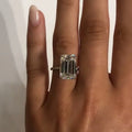 Jovovasmile 8 Carat 14x9mm Emerald Cut Simple Customization 18K Gold Moissanite Wedding Ring for Woman Engagement