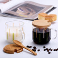 Cheap Single Wall Glass Cup Glass Water Coffee Cup Mug With Bamboo Lid Cover