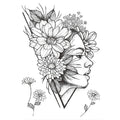 Full Series equinox Flower Tattoos Sticker Art for Chest Arm Leg Tattoo Compass Arm