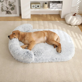 Pet Silicone Non-Slip Cushion Plush Dog Bed Soft Faux Fur Square Dog Kennel with Memory Foam for Cats Winter Season