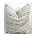 Innermor 20"x20" Oversize Nordic Linen Pillow Covers Solid Decorative Beige Woven Texture Stripe for Home or Hotel Use