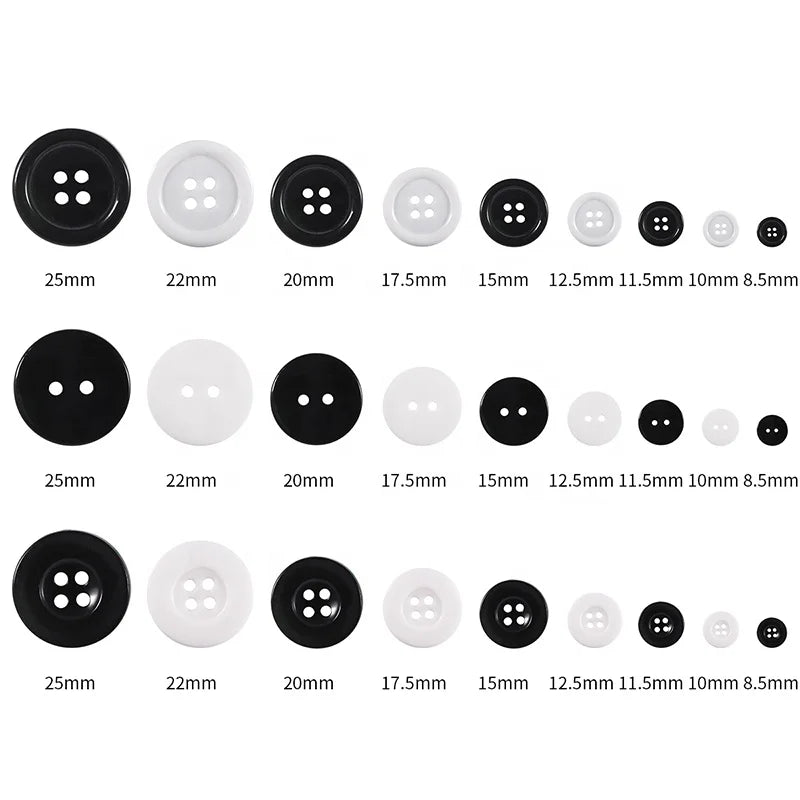 Stock Round Two Hoels Four Hoels Resin Work Clothes Button Custom Colorful Shirt Plastic Button for Women Dress