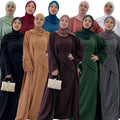 2022 Loriya Muslim Modest Kimono Fashion Plus Size Dubai Maxi Abaya 3pcs Set Turkish Dresses Islamic Clothing Wholesale