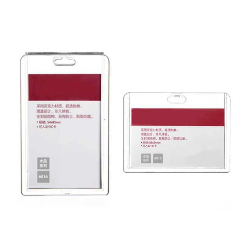 Double Side Transparent Id Name Card Holder Acrylic Clear Credit Card Holder for Business