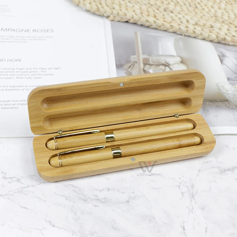 2026 Eco Friendly Ballpoint Pen Pencil Set Walnut Wood Maple Office Supplies With Wooden Box
