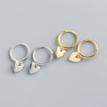 New Cute Design S925 Sterling Silver 18K Gold Plating Heart Pendant Dangle Earrings for Women YHE0248