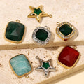 Beimai OEM Accessories Hand set Zircon Pentagram Stainless Steel DIY Pendant Jewelry Accessories Charms For Jewelry Making