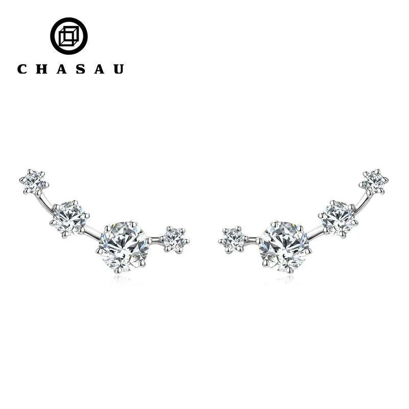 New Style 4.5mm 3mm 2mm Mossanite Earrings Luxury Jewelry 925 Sterling Silver VVS Moissanite Diamond Ear Stud for Women