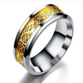 Wholesale Men's Fashion Ring Versatile Titanium Steel Dragon Pattern European American Style Stainless Steel Jewelry for Gift