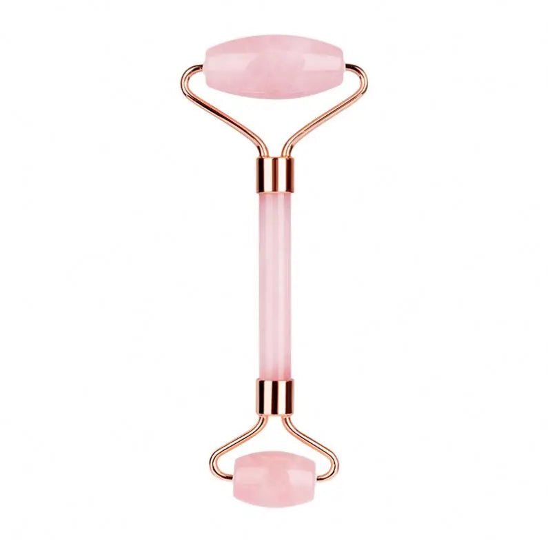 Custom Logo 100% Natural Crystal Facial Roller Hot Sales Face Lift Skin Care Tool Rose Quartz & Jade Roller Gua Sha Jade Roller