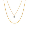 Chris April Fashion Jewelry Stainless Steel PVD Gold Double Layers Necklace for Women