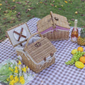 Lavinia Wholesale Custom Handmade Nature Rattan Wicker Willow Picnic Basket Hamper Set with Lid