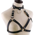 Punk Harajuku Leather Collar Harness Belt Personalized Bra Body Bondage Adjustable Chest Straps Heart Belt