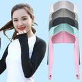 Comfortable Ultra-thin Sun Protection Anti UV Ice Silk Long Gloves Cooling Shawl Arm Sleeve