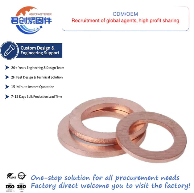 Factory Direct Bulk Discount Red Copper Gaskets External Tooth Style Washers Category Metal Washer Flat Washer