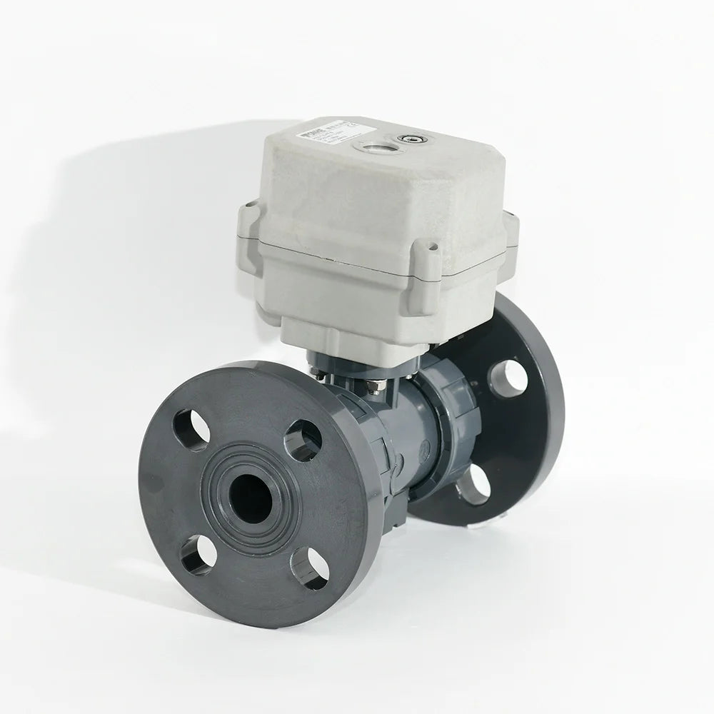 CR303 AC110-230V PVC Flanged Motorized Valve Water Treatment Use