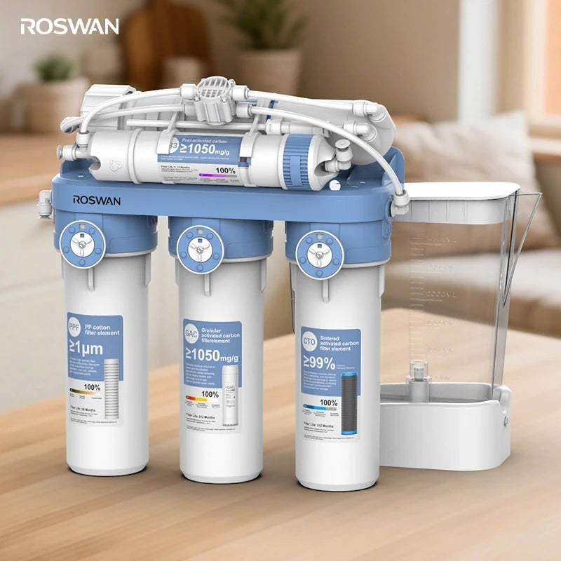 OEM 400GPD 5-Stage No Electricity Water Purifier Auto Fill Water Pitcher Tankless Drinking Water Filter for Kitchen