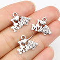 30pcs 18x15mm Antique Silver Plated I Love My Dog Handmade Charms Pendant DIY Jewelry Making Findings for Bracelet Necklace