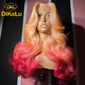 DKL Brazilian Virgin Human Hair 13x4 HD Transparent Lace Frontal Wig Pre Plucked Glueless Natural Hairline for Black Women