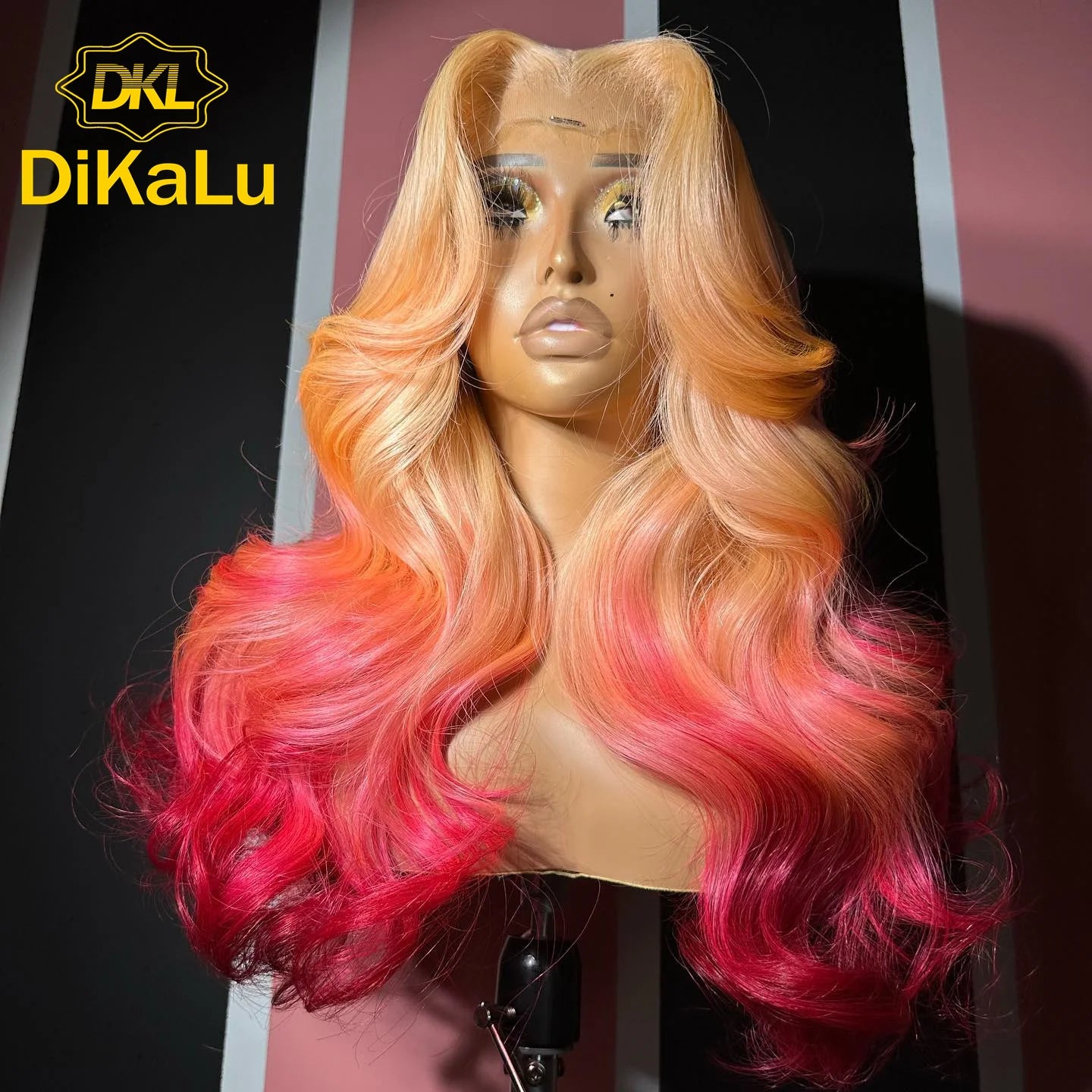 DKL Brazilian Virgin Human Hair 13x4 HD Transparent Lace Frontal Wig Pre Plucked Glueless Natural Hairline for Black Women
