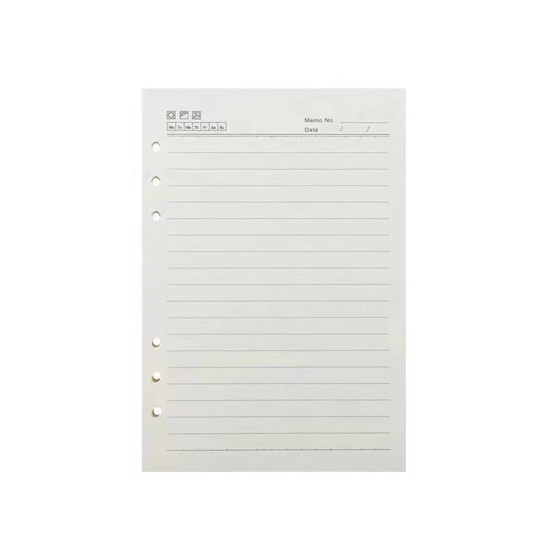Wholesale A5 A6 6 Rings 80 Pages Loose Leaf Paper Inserts for Budget Binders Refill Paper Budget Planner Replace Insert Paper