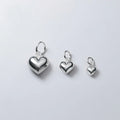 Vintage 925 Silver Smooth love Heart Pendants Necklace for Jewelry Making