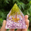 Handmade Amethyst Crystal Sphere Orgone Pyramid Strawberry Crystal Reiki Chakra Energy Orgone Collection Emf Protection