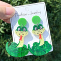New Fashion Drop Earrings with Dragonfly and Western Rattlesnake Design Stylish Acrylic Accessories with Unique Personality