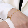 Customized Simple Cheap Geometric Design Wavy Shape Bracelet Stainless Steel Link Chain Jewelry Non Tarnish