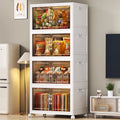 Living Room Folding Food Storage Cabinet Clear Plastic Storage Boxes for Household Use